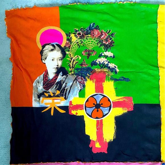 JEAN PAUL GAULTIER (JPG) MESH LARGE 52x52” SCARF/WRAP - Picture 2 of 4